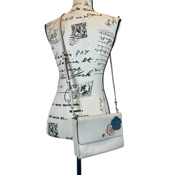 COACH CROSSBODY TEA ROSE WILLOW LEATHER CHALK COLOR VERSATILE ICONIC - Picture 13 of 16